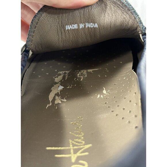 Cole Haan Womens Flats Trillby Driver Penny Loafer Croc Embossed Blue 5 - Picture 7 of 14